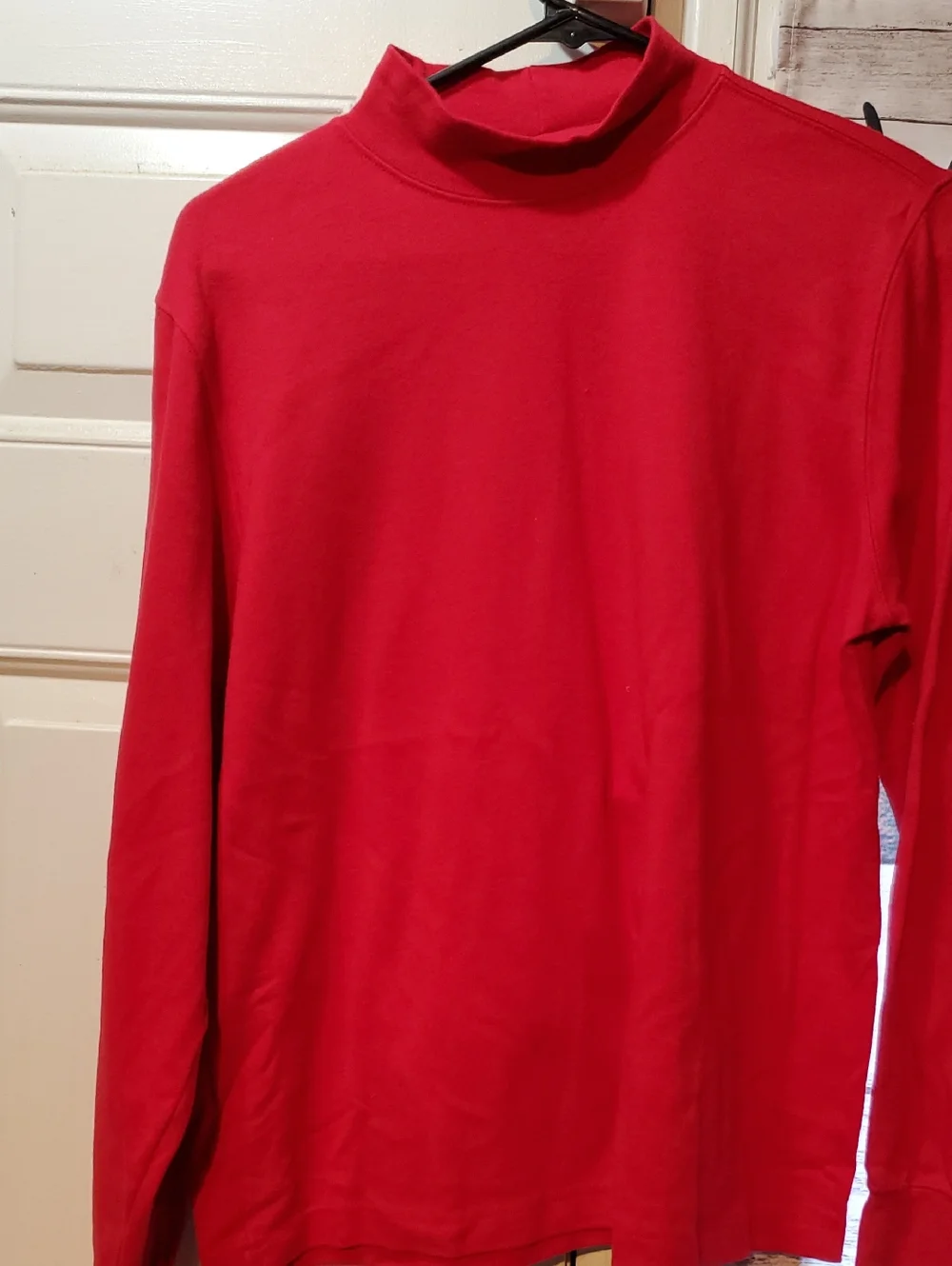 Lands' End Red Women's Long-Sleeve Mock Neck Top